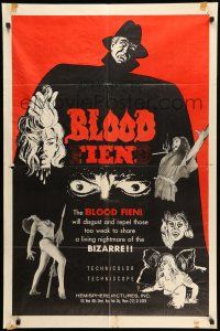 1p904 THEATRE OF DEATH 1sh '67 Christopher Lee will disgust and repel the weak, Blood Fiend!