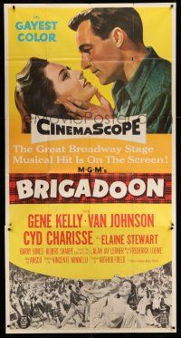 1r737 BRIGADOON 3sh '54 great romantic close up art of Gene Kelly & Cyd Charisse!