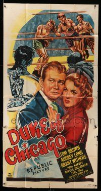 1r769 DUKE OF CHICAGO 3sh '49 art of boxer Tom Brown fighting in the ring & w/ pretty Audrey Long!