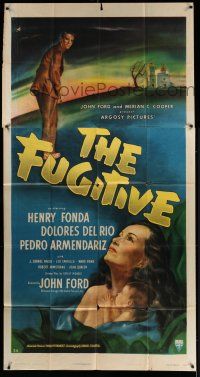 1r782 FUGITIVE 3sh '47 art of Henry Fonda & Dolores Del Rio, directed by John Ford!