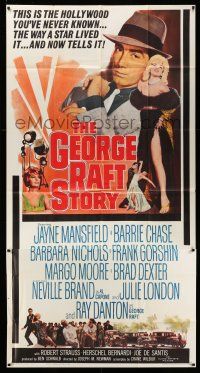 1r785 GEORGE RAFT STORY 3sh '61 sexy Jayne Mansfield, Ray Danton, the Hollywood you never knew!