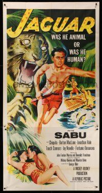 1r813 JAGUAR 3sh '55 Barton MacLane, Sabu lays with sexy Chiquita + art of him in jungle!