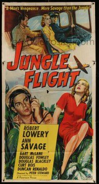 1r819 JUNGLE FLIGHT 3sh '47 Robert Lowery, sexy Ann Savage, more savage than the jungle!