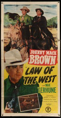 1r830 LAW OF THE WEST 3sh '49 Johnny Mack Brown & Max Terhune stop crooked real estate agents!