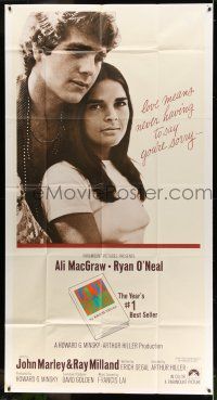 1r836 LOVE STORY int'l 3sh '70 romantic close up of Ali MacGraw & Ryan O'Neal, classic tagline!