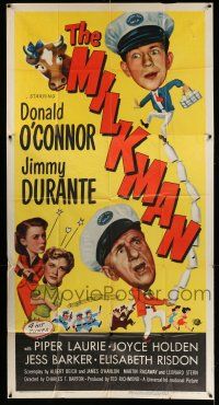 1r849 MILKMAN 3sh '50 wacky art of Donald O'Connor & Jimmy Durante + pretty Piper Laurie!