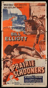 1r882 PRAIRIE SCHOONERS 3sh R50s Wild Bill Elliott out-shoots an outlaw band, cool artwork!