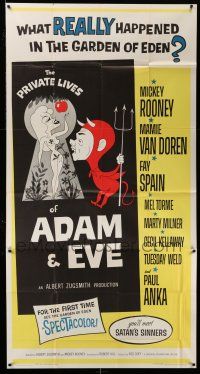 1r887 PRIVATE LIVES OF ADAM & EVE 3sh '60 wacky art of sexy Mamie Van Doren & devil Mickey Rooney!