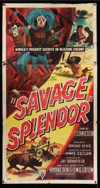 1r904 SAVAGE SPLENDOR 3sh '49 Armand Denis, Africa's wildest secrets in blazing color, Widhoff art
