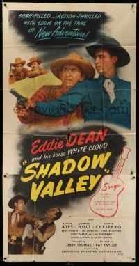 1r911 SHADOW VALLEY 3sh '47 tough singing cowboy Eddie Dean, song-filled, action-thrilled!