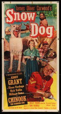 1r921 SNOW DOG 3sh '50 Kirby Grant, Elena Verdugo, Chinook The Wonder Dog, James Oliver Curwood