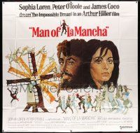 1r147 MAN OF LA MANCHA int'l 6sh '72 Peter O'Toole, Sophia Loren, cool Ted Coconis art!