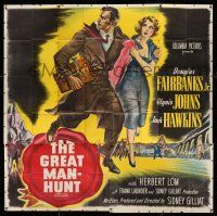 1r193 STATE SECRET 6sh '50 Douglas Fairbanks Jr. & Glynis Johns in The Great Man-Hunt, stone litho