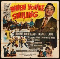 1r213 WHEN YOU'RE SMILING 6sh '50 huge close up of Frankie Laine in his first acting-singing role!
