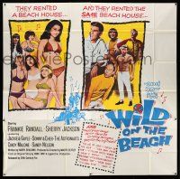 1r214 WILD ON THE BEACH 6sh '65 Frankie Randall, Sherry Jackson, Sonny & Cher, teen rock & roll!