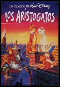 1r237 ARISTOCATS Spanish/U.S. 1sh R90s Walt Disney feline jazz musical cartoon, great colorful image!