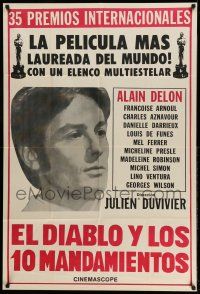 1r278 DEVIL & THE 10 COMMANDMENTS Argentinean '62 different image of Alain Delon, Julien Duvivier