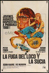 1r279 DIRTY MARY CRAZY LARRY Argentinean '74 art of Peter Fonda & Susan George sucking on popsicle!