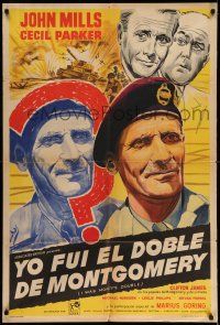 1r316 I WAS MONTY'S DOUBLE Argentinean '59 art of John Mills & Cecil Parker in World War II!