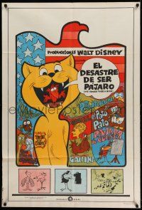 1r323 IT'S TOUGH TO BE A BIRD Argentinean '70 rare Disney cartoon, great wacky bird images!