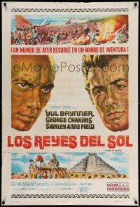 1r328 KINGS OF THE SUN Argentinean '63 headshots of Yul Brynner & George Chakiris + Mayans!
