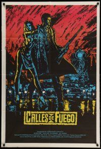 1r394 STREETS OF FIRE black style Argentinean '84 Walter Hill, Michael Pare, Diane Lane, Riehm art!