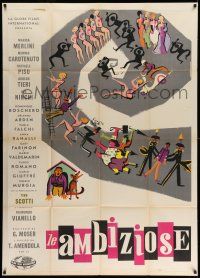 1r581 LE AMBIZIOSE Italian 1p '61 Antonio Amendola romantic comedy, great montage art!