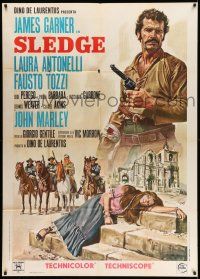 1r595 MAN CALLED SLEDGE Italian 1p '70 spaghetti western art of James Garner & Laura Antonelli!
