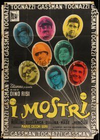 1r608 OPIATE '67 Italian 1p '63 art of Ugo Tognazzi, Vittorio Gassman & top stars on balloons!