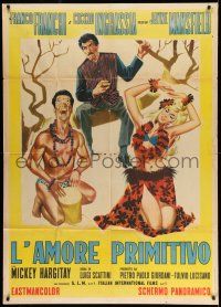 1r625 PRIMITIVE LOVE Italian 1p '64 great art of sexy Jayne Mansfield with Franco & Ciccio!