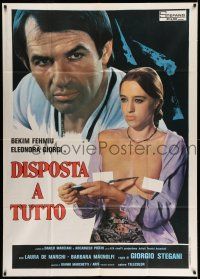 1r635 READY FOR ANYTHING Italian 1p '77 wild image of topless woman about to stab herself!