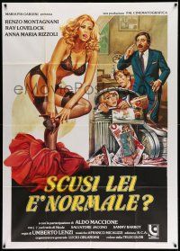 1r657 SCUSI, LEI E NORMALE? Italian 1p 79 Umberto Lenzi, art of sexy woman in her underwear!