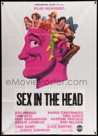 1r662 SEX IN THE HEAD Italian 1p '74 great art of sexy Pilar Velasquez & half-naked women!