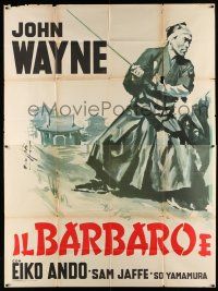 1r035 BARBARIAN & THE GEISHA INCOMPLETE Italian 4p '58 John Huston, different art by Enzo Nistri!