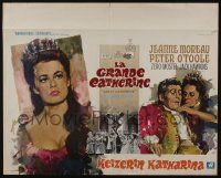 1t722 GREAT CATHERINE Belgian '68 Ray art of Peter O'Toole & sexy Jeanne Moreau!