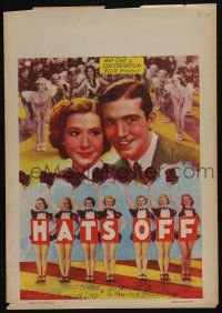1t728 HATS OFF Belgian '40s Mae Clarke, John Payne, first Sam Fuller, cool title design!