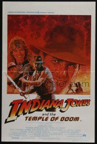 1t740 INDIANA JONES & THE TEMPLE OF DOOM Belgian '84 Harrison Ford, Capshaw, art by Jouin!