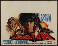 1t745 JUDITH Belgian '66 Daniel Mann directed, artwork of sexy Sophia Loren & Peter Finch!