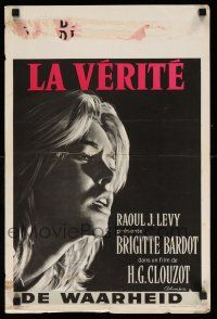1t753 LA VERITE Belgian '60 super sexy Brigitte Bardot, Henri-Georges Clouzot, The Truth!