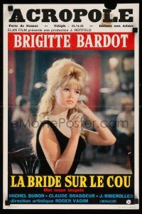 1t788 ONLY FOR LOVE Belgian '61 Roger Vadim's La Bride sur le cou, image of sexy Brigitte Bardot!