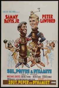 1t805 SALT & PEPPER Belgian '68 great art of Sammy Davis & Peter Lawford by Jack Davis!