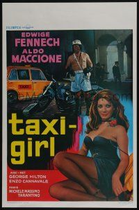 1t823 TAXI GIRL Belgian '77 full-length art of super sexy Edwige Fenech at phone!