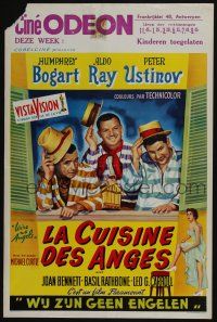 1t836 WE'RE NO ANGELS Belgian R60s art of Bogart, Aldo Ray & Peter Ustinov tipping their hats!