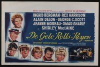 1t850 YELLOW ROLLS-ROYCE Belgian '64 Ingrid Bergman, Alain Delon, art of car & stars!