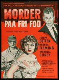 1t487 KILLER IS LOOSE Danish '56 Budd Boetticher, Wenzel art of Joseph Cotten & Rhonda Fleming!