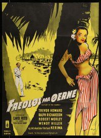 1t507 OUTCAST OF THE ISLANDS Danish '52 art of exotic sexy Kerima, directed by Carol Reed!