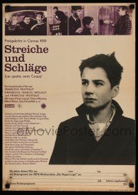 1t001 400 BLOWS East German 16x23 '69 Francois Truffaut autobiography, Jean-Pierre Leaud!