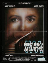 1t011 FREQUENT DEATH French 16x21 '88 cool art of Catherine Deneuve & staircase by Taule!
