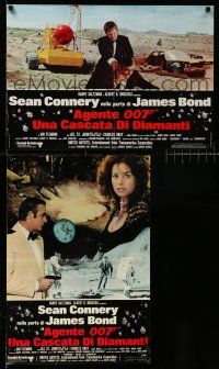 1t040 DIAMONDS ARE FOREVER set of 3 Italian photobustas '71 Sean Connery as James Bond!