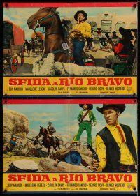 1t050 GUNMEN OF RIO GRANDE set of 4 Italian photobustas '65 Guy Madison as Wyatt Earp!